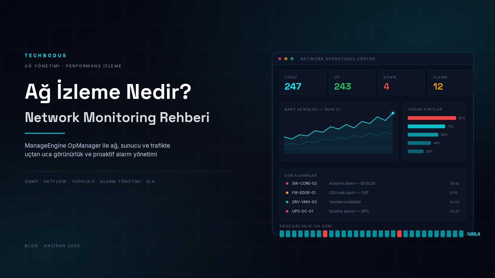 Ağ İzleme (Network Monitoring) Nedir? ManageEngine OpManager ile Uçtan Uca Ağ İzleme