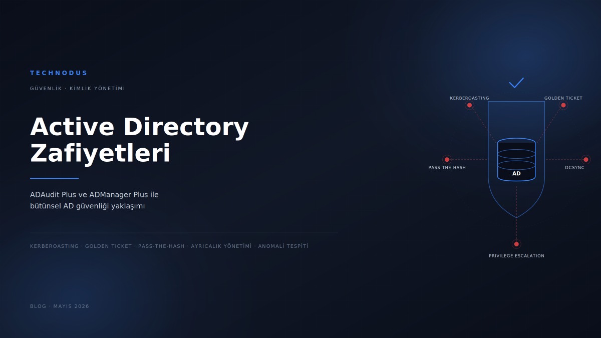 Active Directory Zafiyetleri: ADAudit Plus ve ADManager Plus ile Bütünsel AD Güvenliği
